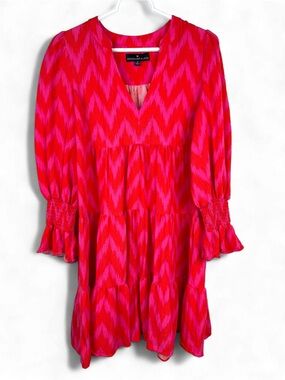 Pomander Place Kenzo Dress Hot Pink Ikat Tuckernuck Mini Swing Size S